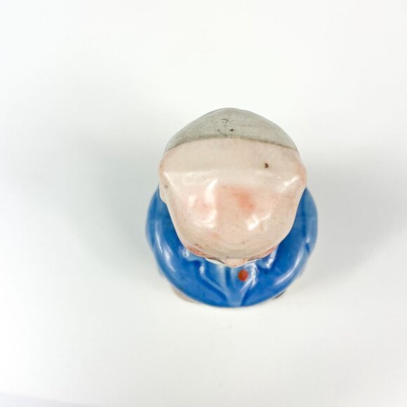 Antique Carters Ink Pa Bottle Figural Ceramic Man Blue Porcelain - Picture 5 of 7